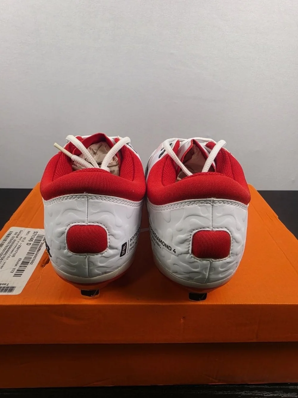 Nike Hyperdiamond 4 Elite Softball Cleats White Red CZ5917-105 Women's Size 10
